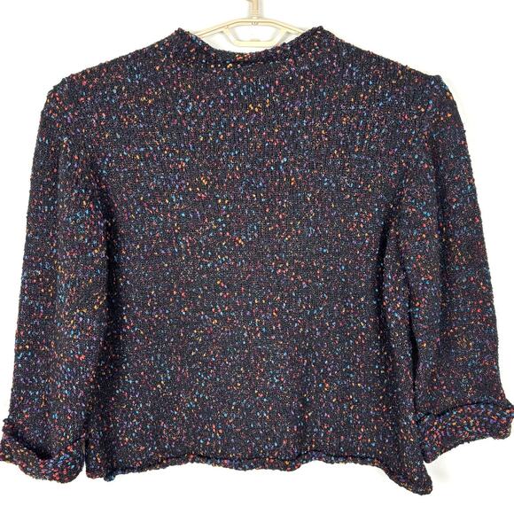 Habitat XLConfetti Pullover in Black multicolor boxy sweater mock neck - Picture 11 of 11
